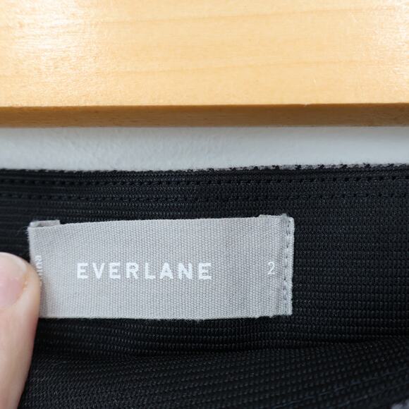 Everlane The Side-Zip Stretch Cotton Tapered Cropped Work Pant Grey Plaid Size 2 - Picture 6 of 7